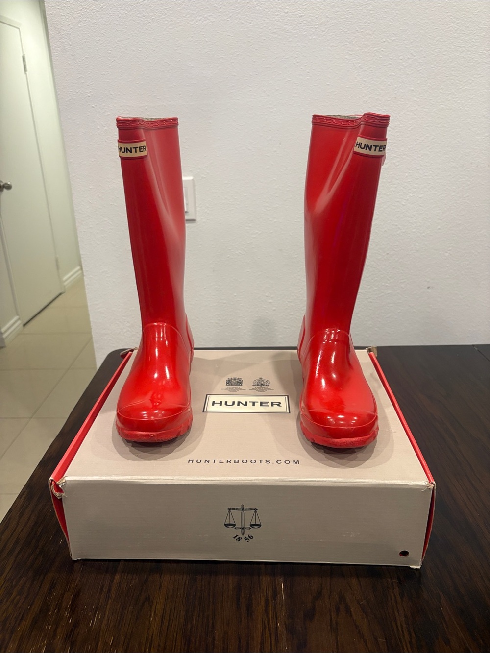 Hunter Red Tall Women's Rain Boots